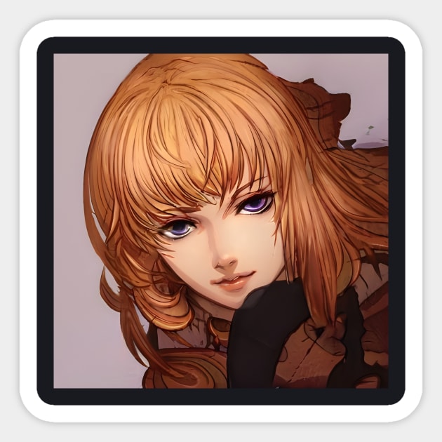 Blonde Hair Anime Girl Sticker by animegirlnft